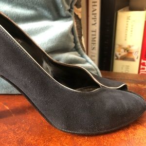 SFA black suede heels